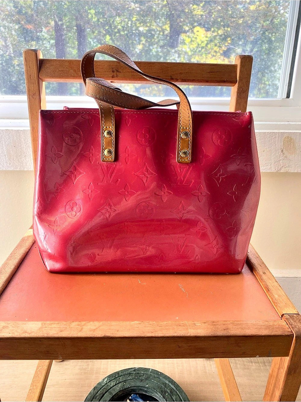 Authentic Louis Vuitton Pink Vernis Tote-Project/Restoration Bag